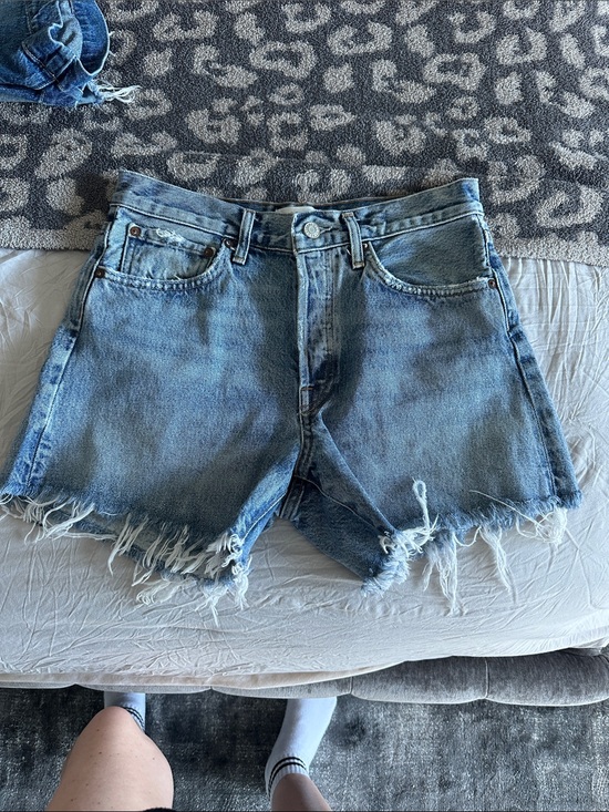 Agolde Pants - Agolde Women’s Distressed Light Blue Denim Shorts - Unbranded